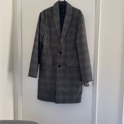 Banana Republic Gray Men’s Wool Patterned Topcoat (small)
