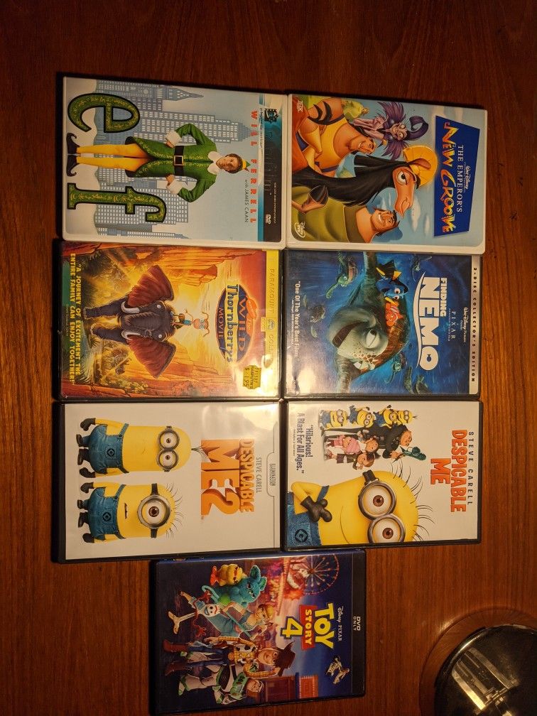 Set Of 7 Movies For Children. Despicable Me. Toy Story, Etc