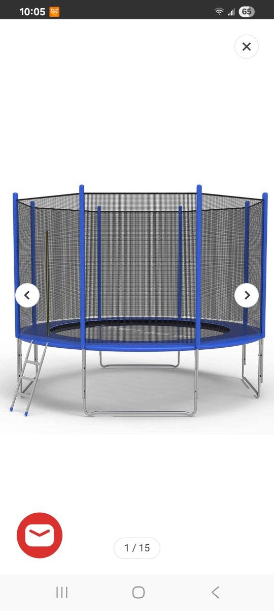 12ft Trampoline Bounce Combo With Safety Closure Net Ladder