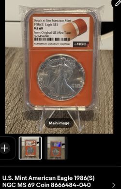 U.S. Mint American Eagle 1986(S) NGC MS 69 Coin (contact info removed)-040