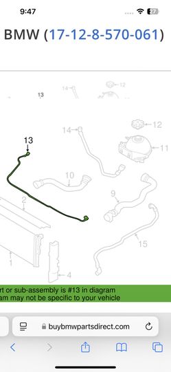 BMW Vent Hose 17-12-8-570-061