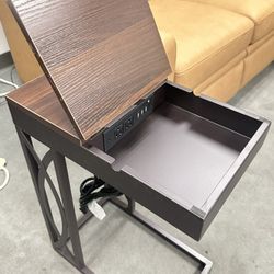 Side Table With Charging and Device Standing Functions