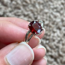 Handmade Beautiful Natural Garnet Gemstone & Pure 925 Silver Ring 
