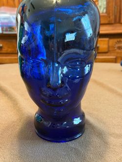 Cobalt Blue Glass Mannequin Head