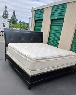 KING BED FRAME WITH BOX AND MATTRESS