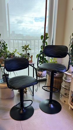 Black adjustable bar stools
