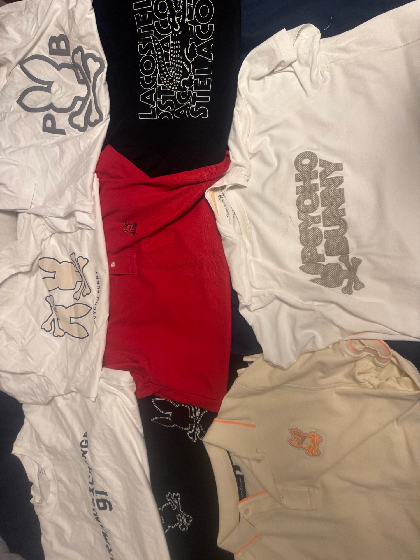 Psycho bunny ,Armani , Lacoste shirts
