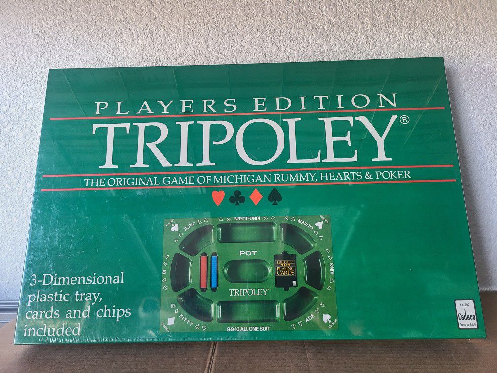 Vintage 1989 TRIPOLEY Players Edition No. 300 Rummy Hearts & Poker