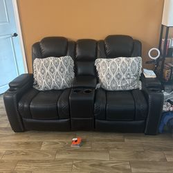 Ashley Furniture Reclining Leather Sofa