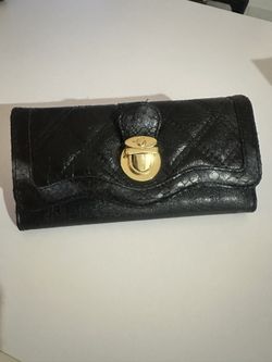 Black And Gold Buckle Wallet