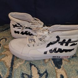 Size 10 - VANS Patta x Vault Sk8- Reissue VLT LX High Mean Eyed Cat - White