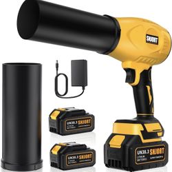 Soplador de hojas inalámbrico con batería y cargador, 980,000 RPM, boquilla extendida, ligero de mano, soplador para limpieza de patio, hojas y polvo,