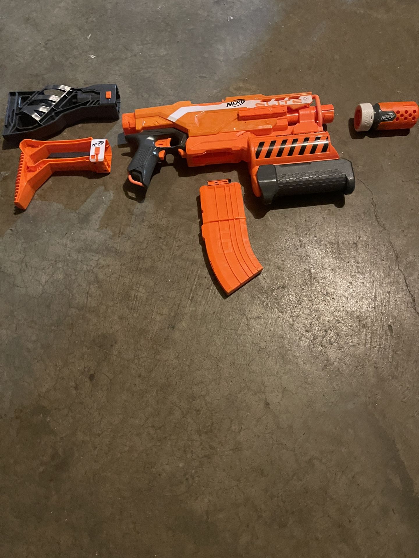 Nerf Gun With Different Types Of Attachments