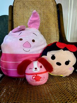 Disney Squishmallows Bundle – Piglet & Minnie Mouse + Heart Puppy – Soft Plush Set