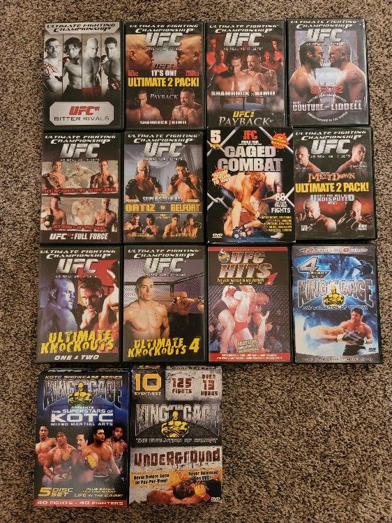 UFC AND CAGE COMBAT DVD'S