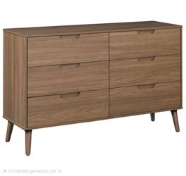 Modern 6-Drawer Wood Dresser. Pre-owned