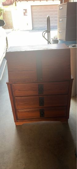 Wood Secretary Desk with Drawers