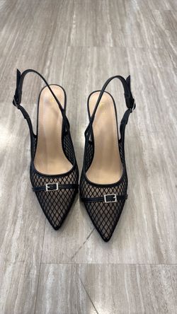 Pointy toe sheer block heels