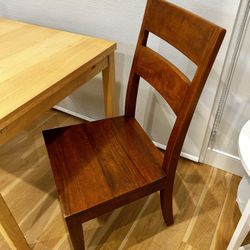 Crate & Barrel Solid Wood Dining Chairs