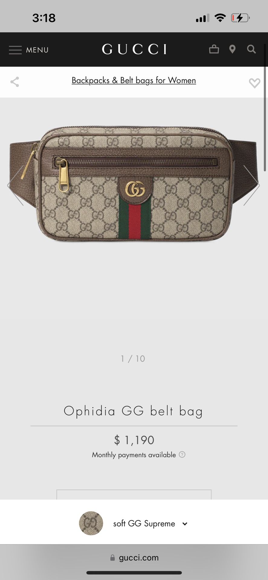 Ophidia GG belt bag