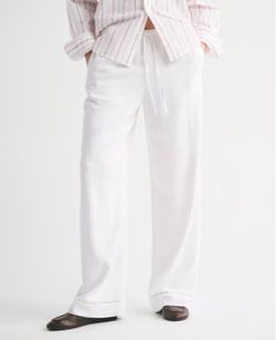 Abercrombie Linen-Blend White Pants XL Short