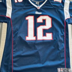 Brady Patriots Jersey # 12 Size Youth: XL