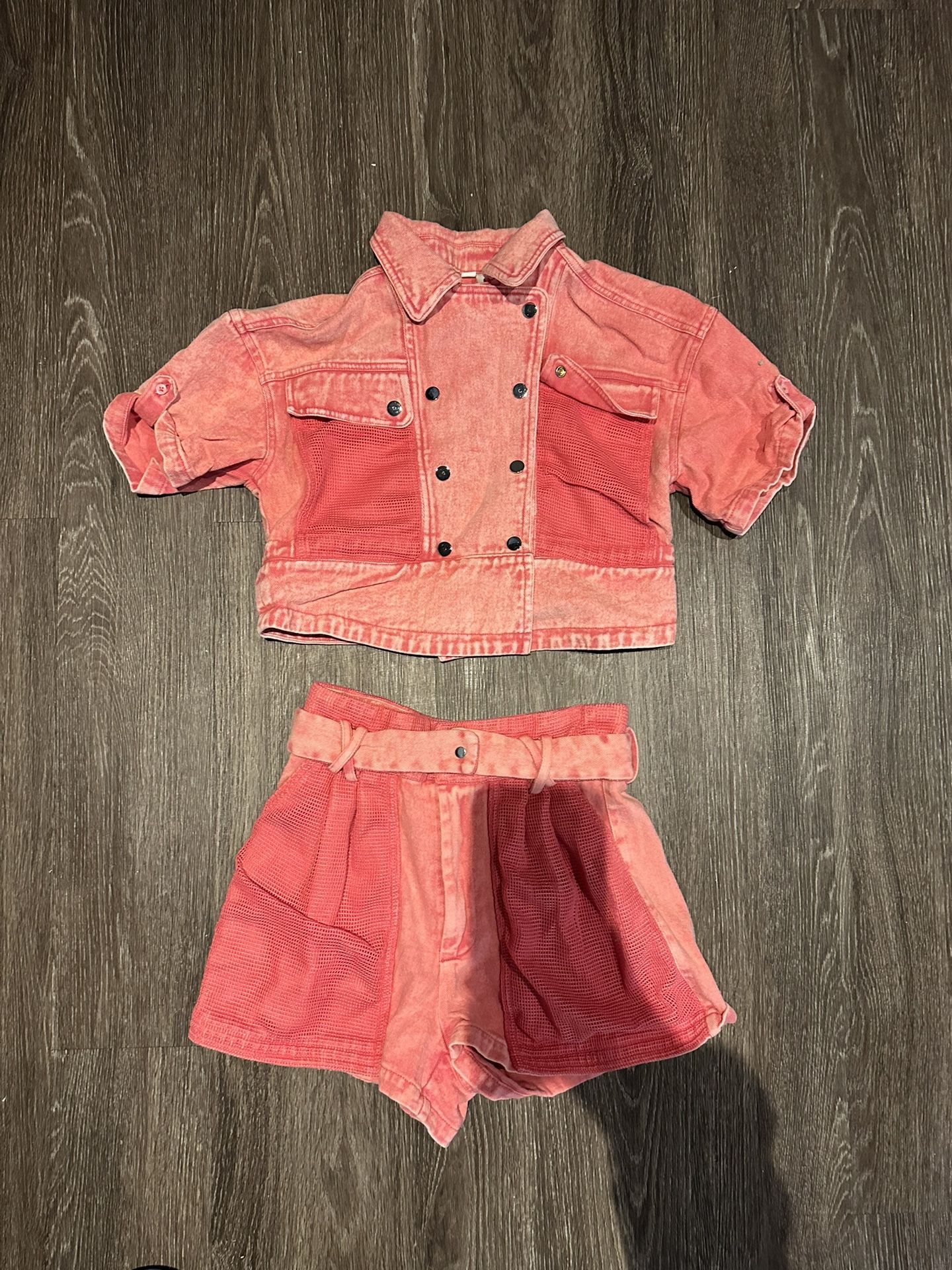 π Pink Washed Denim Set β Size S