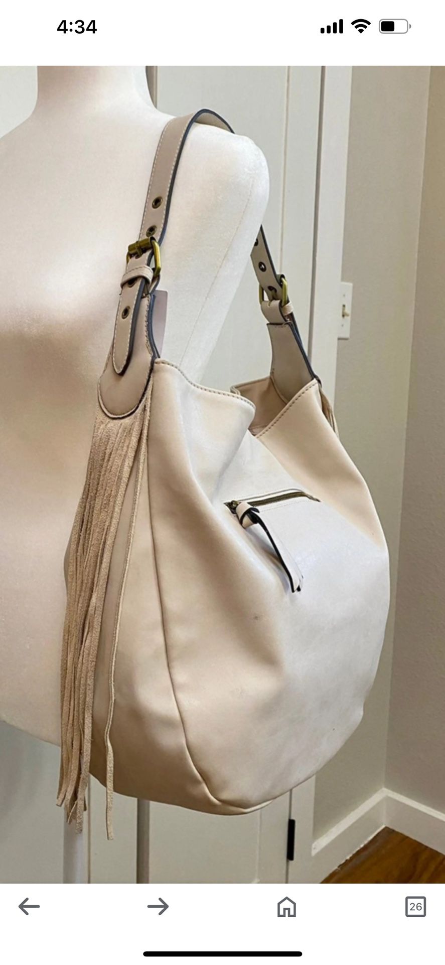 Merona Bag, light tan, large HOBO BAG! 18"W X 14"L