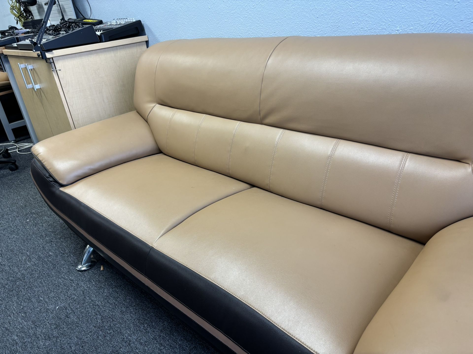 2 Tone Leather Couch & Loveseat