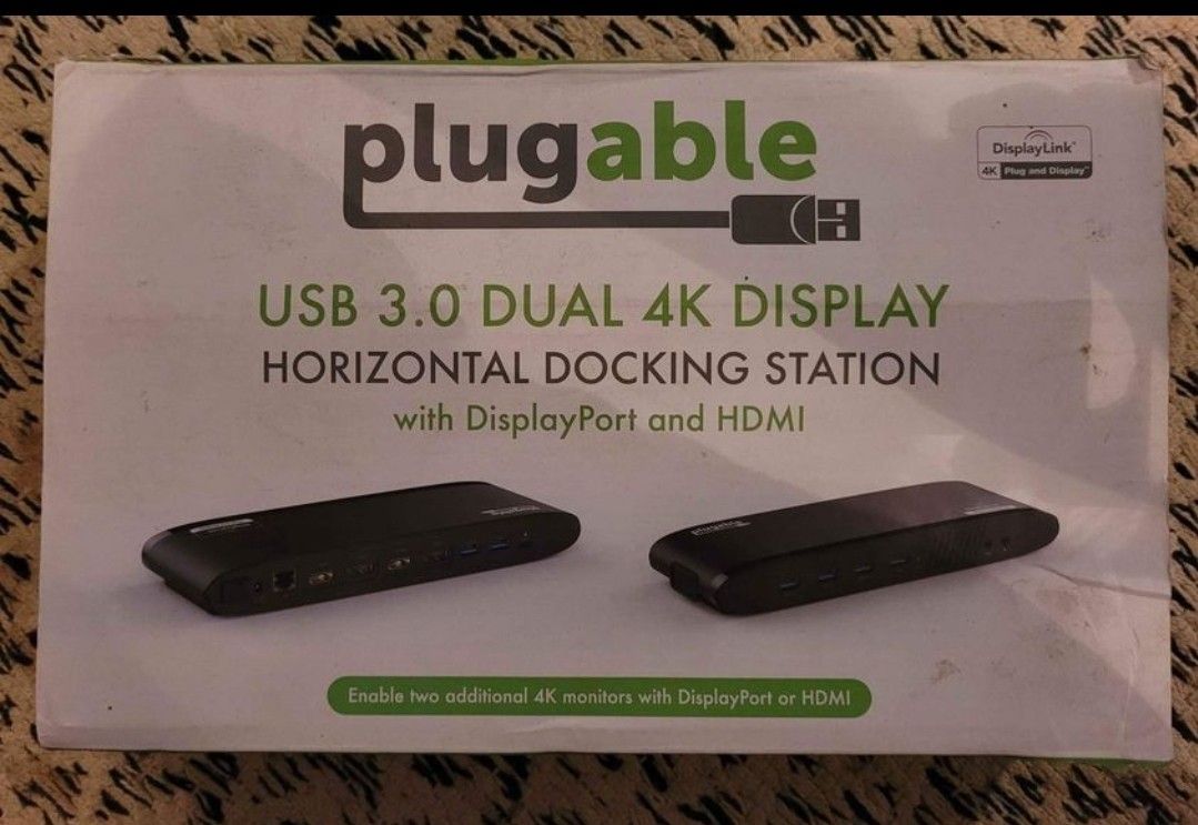 Pluggable USB 3.0 4k Display Horizontal Docking Station