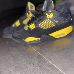 Black And Yellow Jordan 4 Thunders Size 10