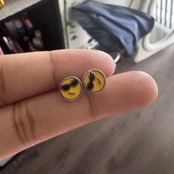 Vintage Silver Smiley Earrings 
