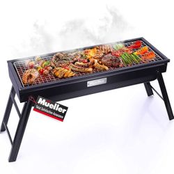 (NEW) Mueller Portable Charcoal Grill and Smoker, Portable Grill for Travel, Perfect for Tailgating, 23-Inch