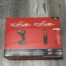 Milwaukee M18 Mid Impact Wrench 1/2 & 3/8 M12 Ratchet Kit 