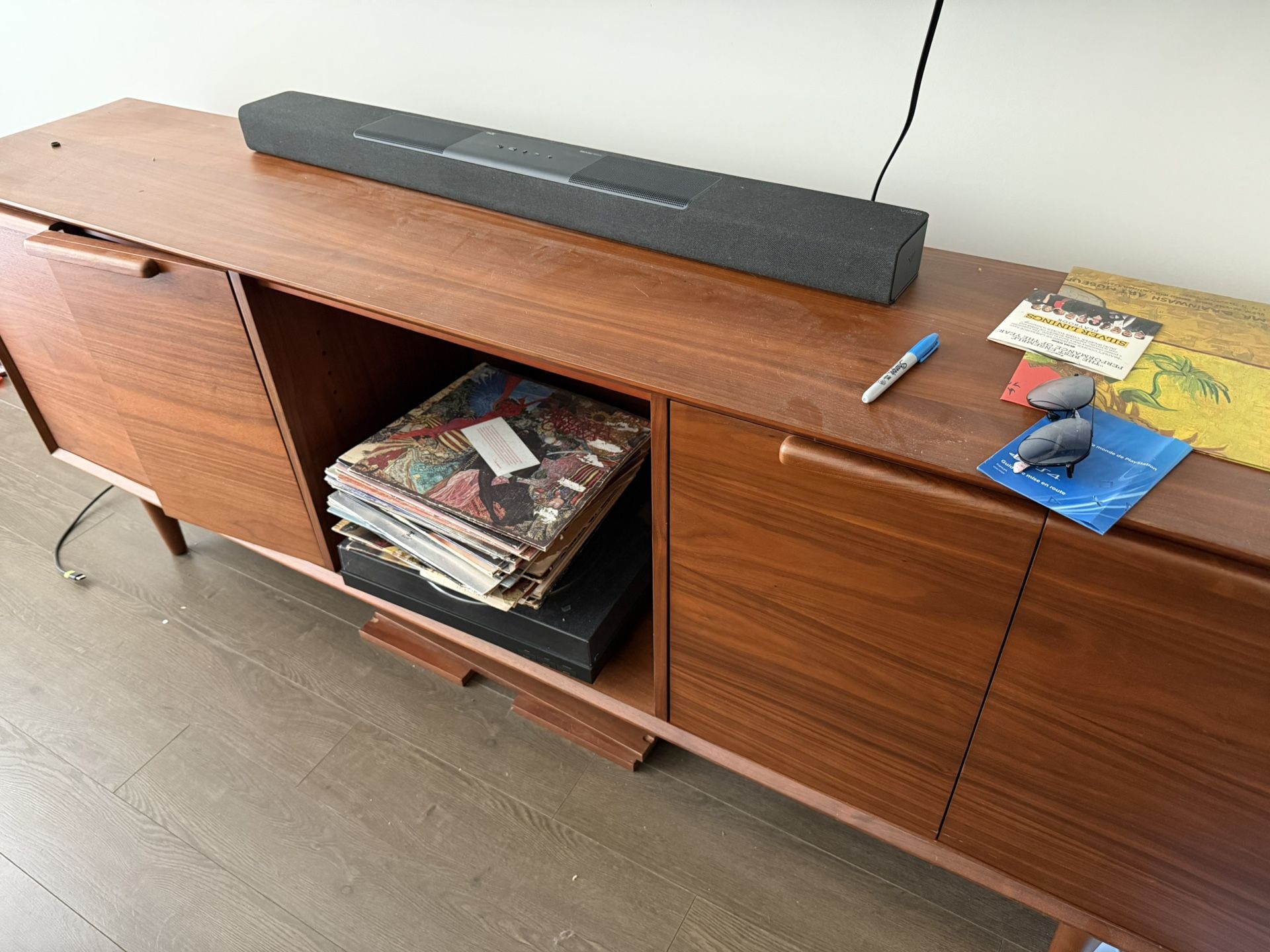 Tate 80” Walnut storage Media console