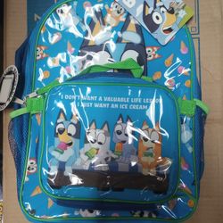 BLUEY BACKPACK WITH DETACHABLE LUNCH BAG
