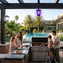 2-Pack Solar Mosquito Zapper & LED Garden Lights - New