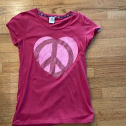 PINK Victorias Secret Large Peace Sign Short Sleeve T Shirt 