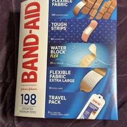 New Band-Aid Adhesive Bandages Assorted 198 Count