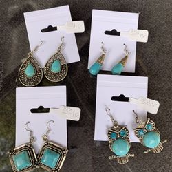Turquoise Earrings  And Rings 