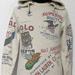Polo Ralph Lauren Hoodie Mens XS Sweater Ranch Lake Saranac RRL Rodeo Cowboy