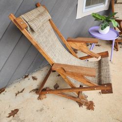 Real Wood Lounge Chairs And Table/ Plant