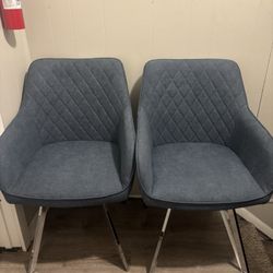 East Urban Home Illings Luxury Fabric Upholstered Dining Chairs