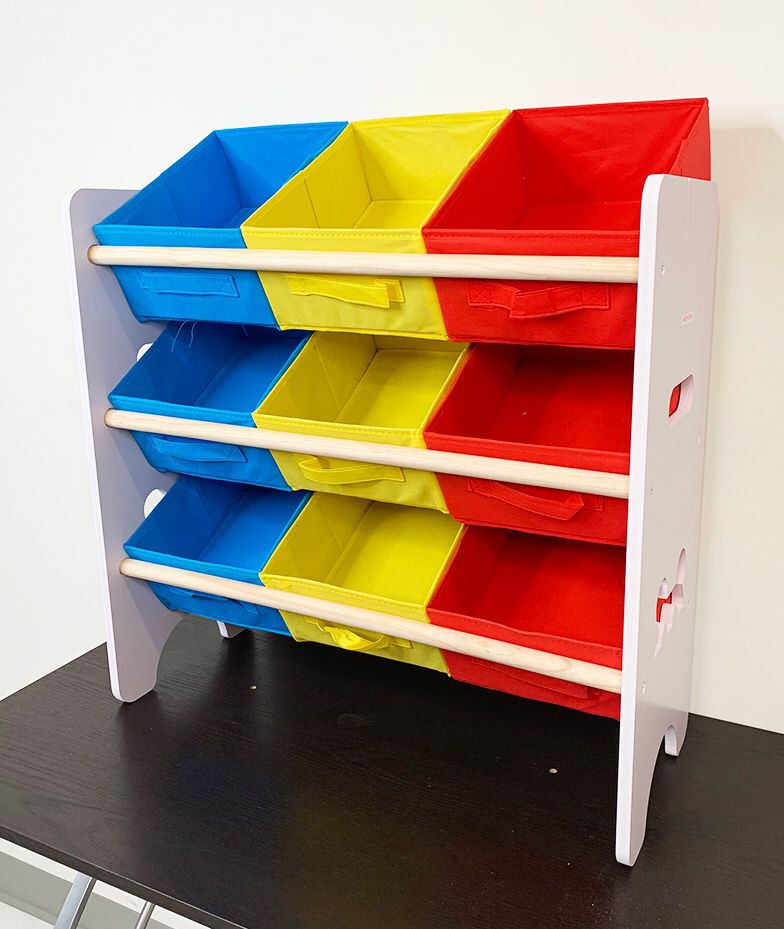 New $20 Small Kids Toy Storage Organizer Box Shelf Rack Bedroom w/ 9 Removeable Bin 24”x10”x24”