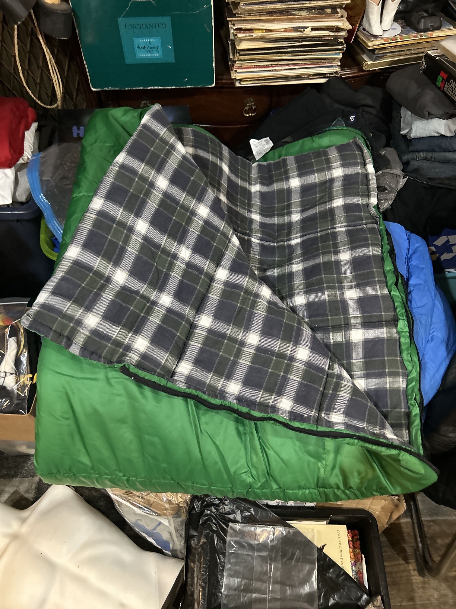 Vintage Green Coleman Camping Sleeping Bag