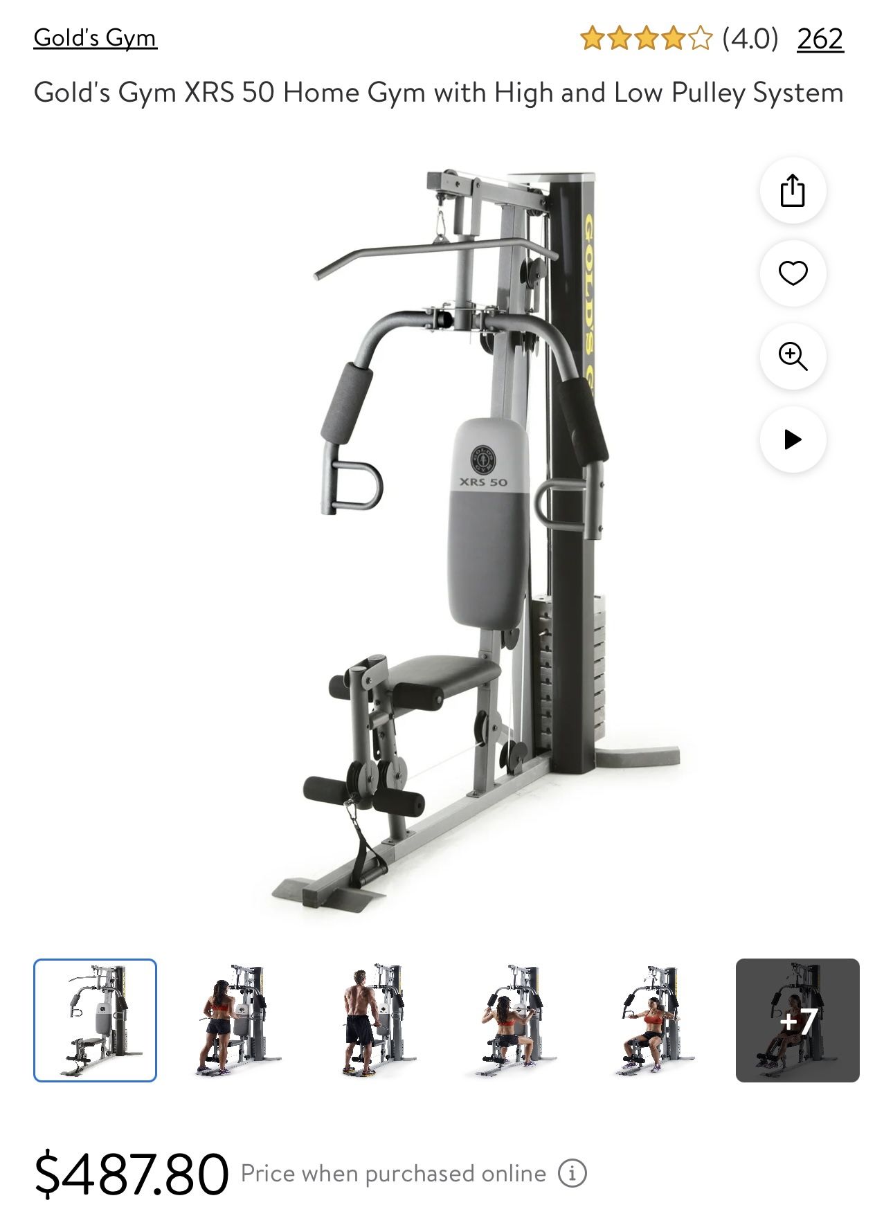 Gold’s Gym XRS 50 Home Gym With High And Low Pulley System 