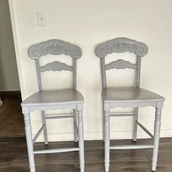 Pine Solid Wood   2 Chairs. 17’ Wide  X  42’ Tall 