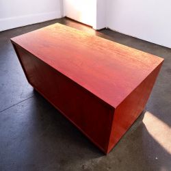 Vintage Cherry Red Rolling Storage Chest