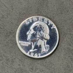 1961 Washington Silver Proof Quarter -- MIRROR-IMAGE SILVER COIN! — SHIPPING AVAILABLE!!