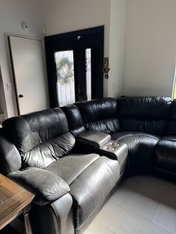 Faux Leather Sectional Sofa